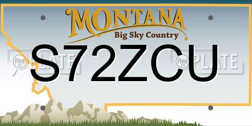 S72ZCU Montana License Plate