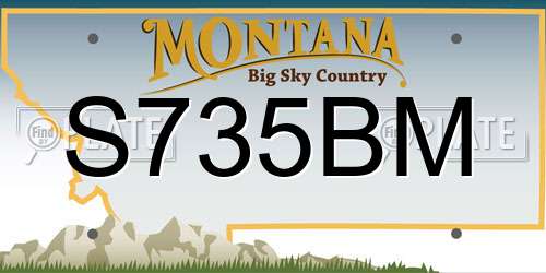 S735BM Montana License Plate