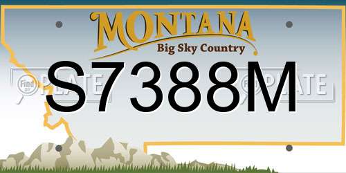 S7388M Montana License Plate