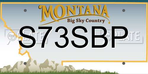 S73SBP Montana License Plate