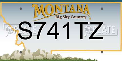 S741TZ Montana License Plate