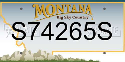 S74265S Montana License Plate