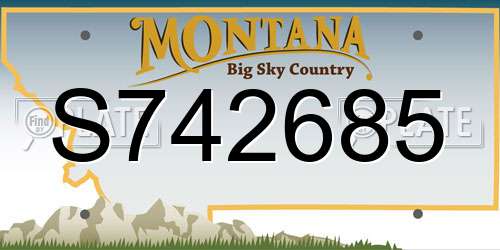 S742685 Montana License Plate