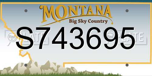 S743695 Montana License Plate