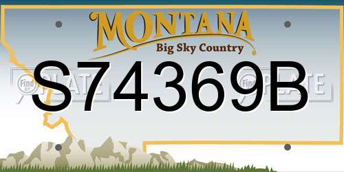 S74369B Montana License Plate