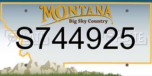 S744925 Montana License Plate
