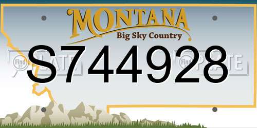 S744928 Montana License Plate