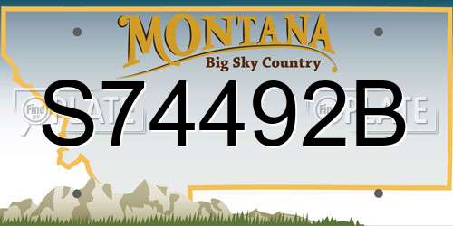 S74492B Montana License Plate