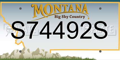 S74492S Montana License Plate