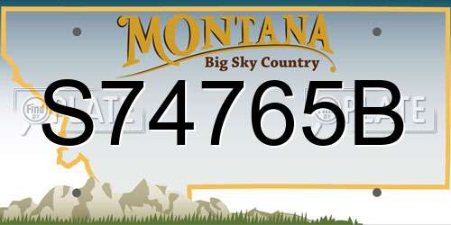 S74765B Montana License Plate