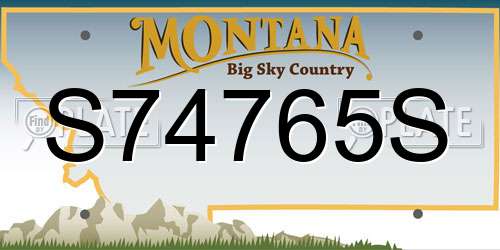 S74765S Montana License Plate