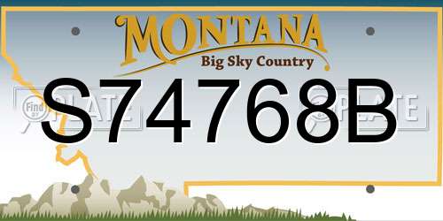 S74768B Montana License Plate