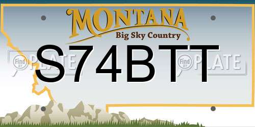 S74BTT Montana License Plate