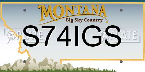S74IGS Montana License Plate