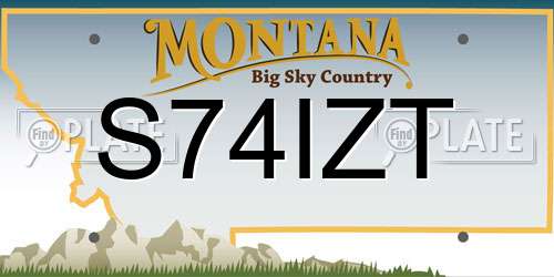 S74IZT Montana License Plate