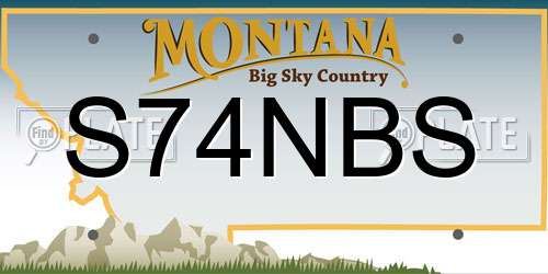 S74NBS Montana License Plate