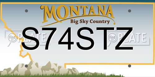 S74STZ Montana License Plate