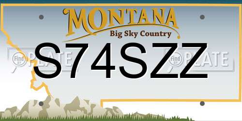 S74SZZ Montana License Plate