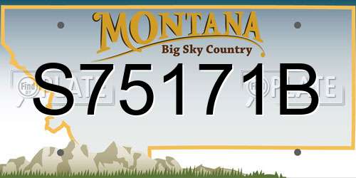 S75171B Montana License Plate