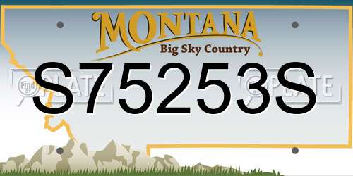 S75253S Montana License Plate