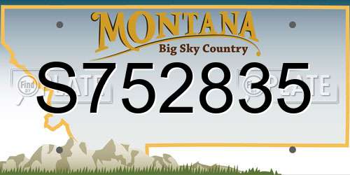 S752835 Montana License Plate