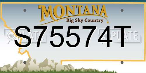 S75574T Montana License Plate