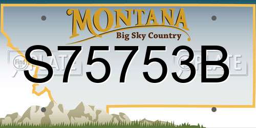 S75753B Montana License Plate