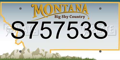 S75753S Montana License Plate