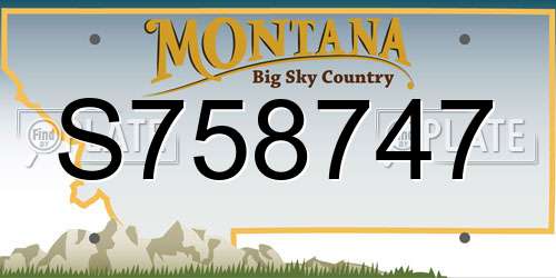 S758747 Montana License Plate