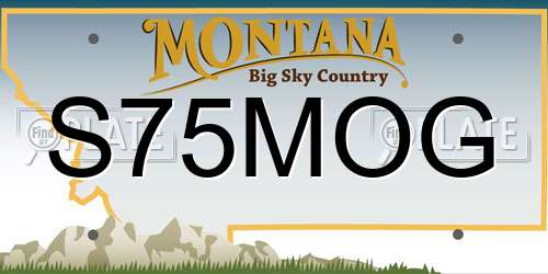 S75MOG Montana License Plate