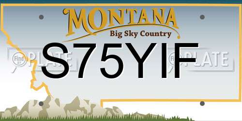 S75YIF Montana License Plate