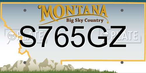 S765GZ Montana License Plate