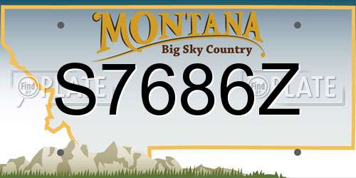 S7686Z Montana License Plate