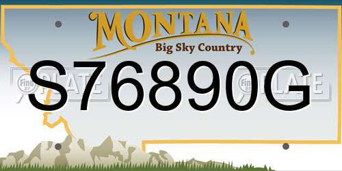S76890G Montana License Plate