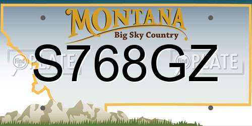 S768GZ Montana License Plate
