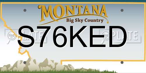 S76KED Montana License Plate