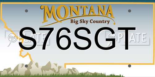 S76SGT Montana License Plate