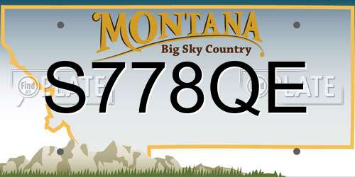 S778QE Montana License Plate