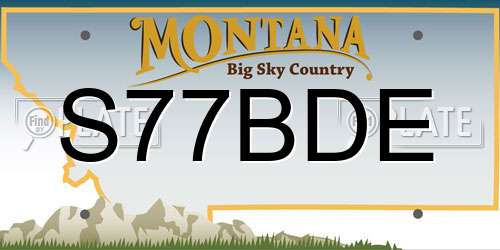 S77BDE Montana License Plate
