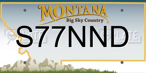 S77NND Montana License Plate