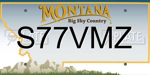 S77VMZ Montana License Plate