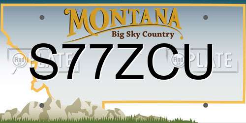 S77ZCU Montana License Plate