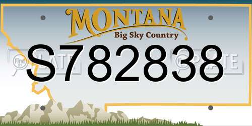 S782838 Montana License Plate