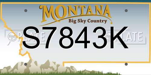 S7843K Montana License Plate