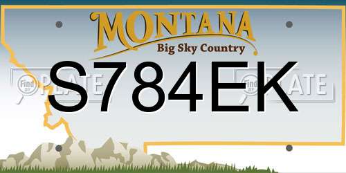 S784EK Montana License Plate