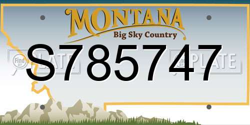 S785747 Montana License Plate