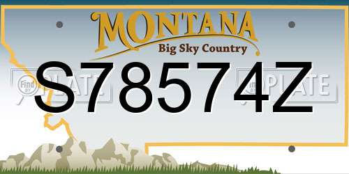 S78574Z Montana License Plate