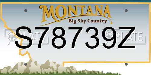 S78739Z Montana License Plate