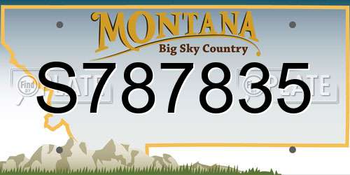 S787835 Montana License Plate