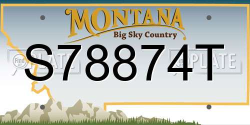 S78874T Montana License Plate